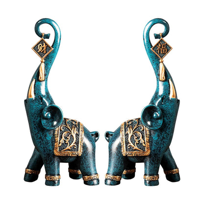 2-Piece Prosperity Elephant Figurines