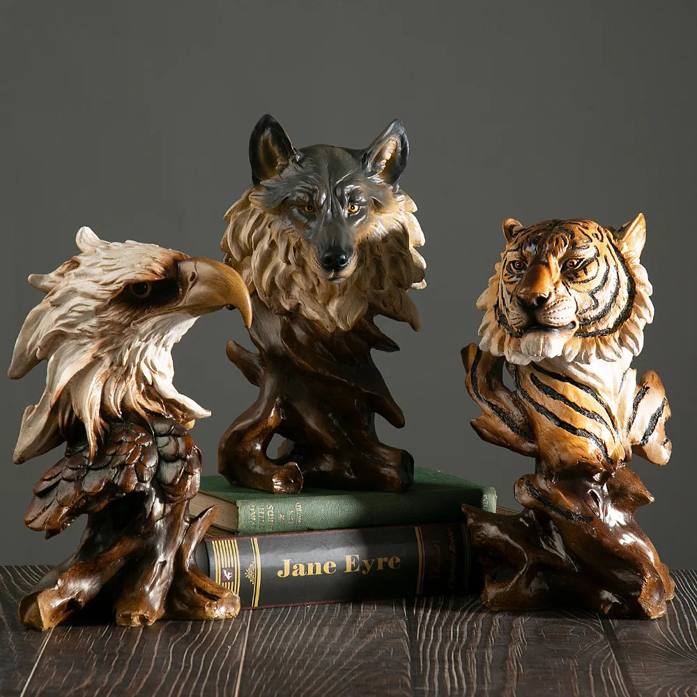 Wild Animal Head Figurines