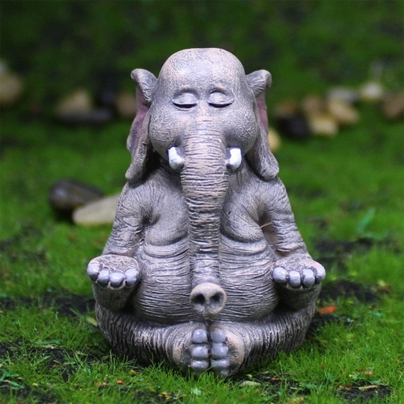 Yoga Elephant Family Figurines 3 pieces