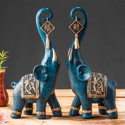 2-Piece Prosperity Elephant Figurines