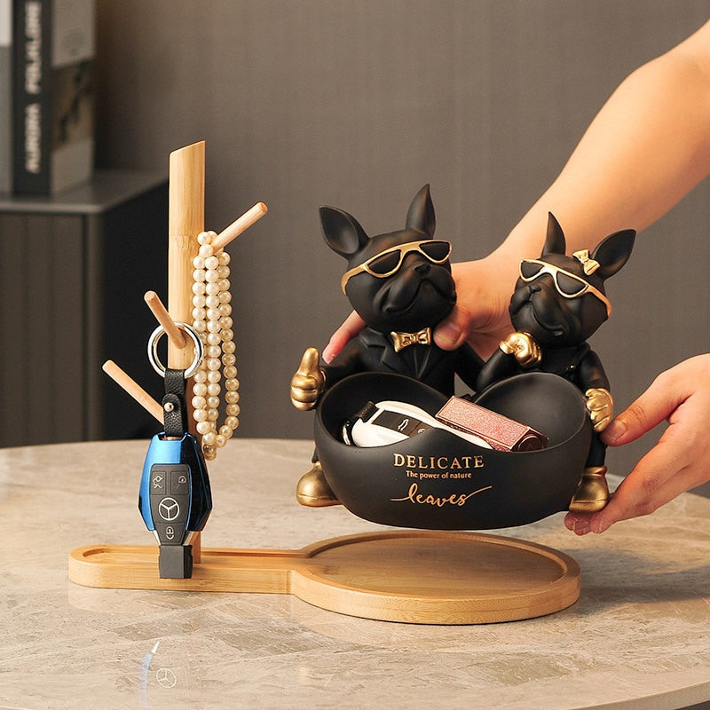 Limited Edition Bulldog Couple [Gift Wooden Stand]