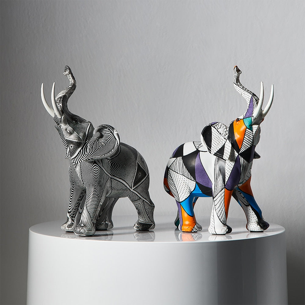 Abstract Elephant Figurines