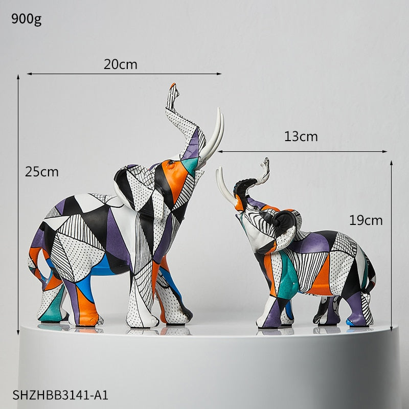 Abstract Elephant Figurines