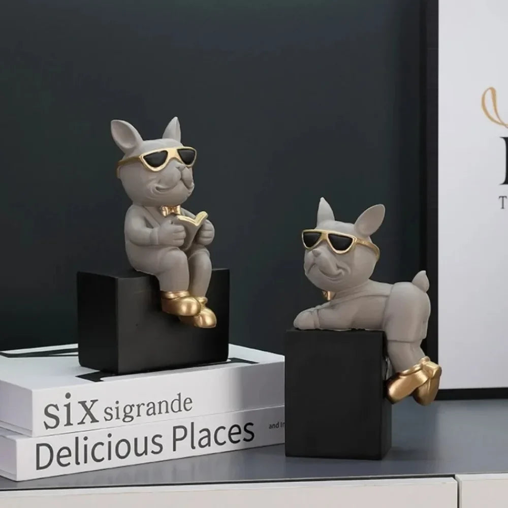 Bulldog Figurine Set