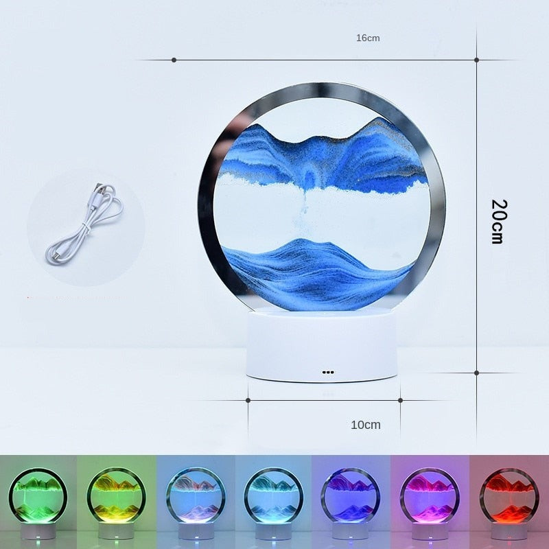 Creative 3D LED Sand Hourglass Lamp