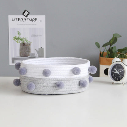 Rope and Pompom Organiser Basket