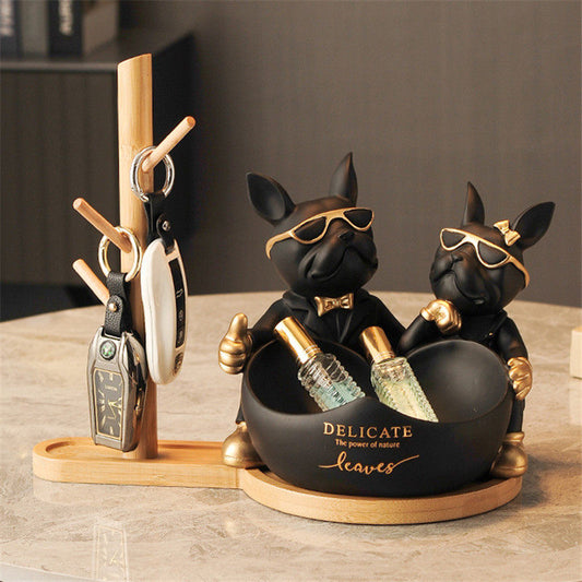 Limited Edition Bulldog Couple [Gift Wooden Stand]