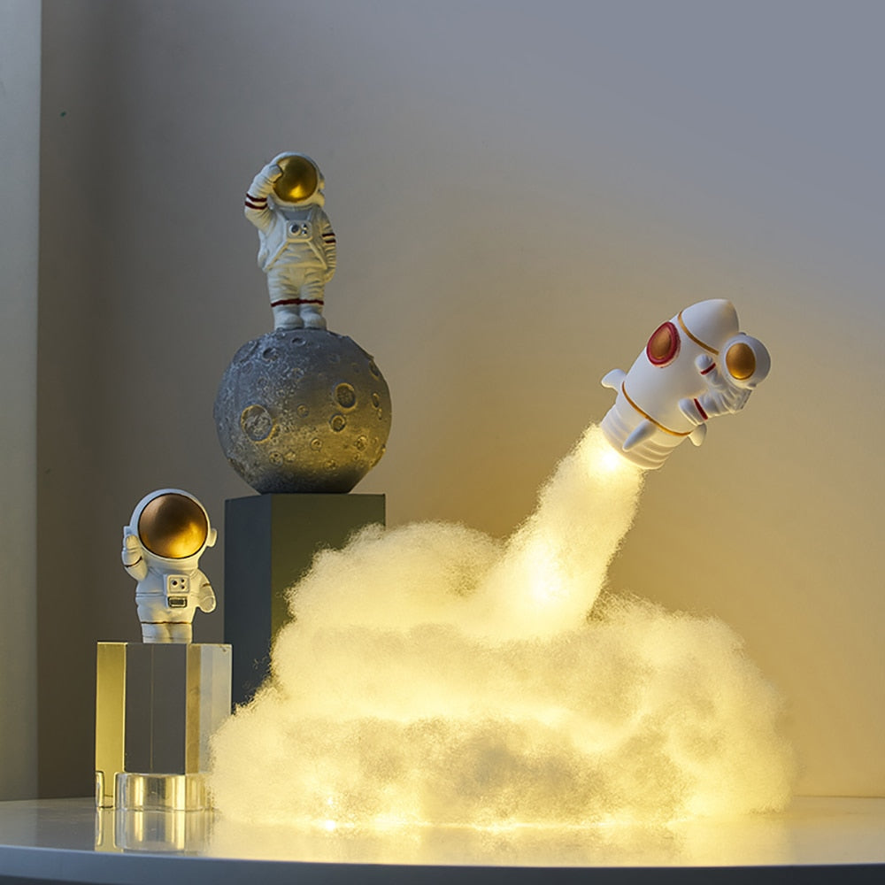 Astronaut Lamp on Rocket