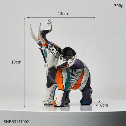 Abstract Elephant Figurines