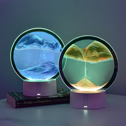 Creative 3D LED Sand Hourglass Lamp