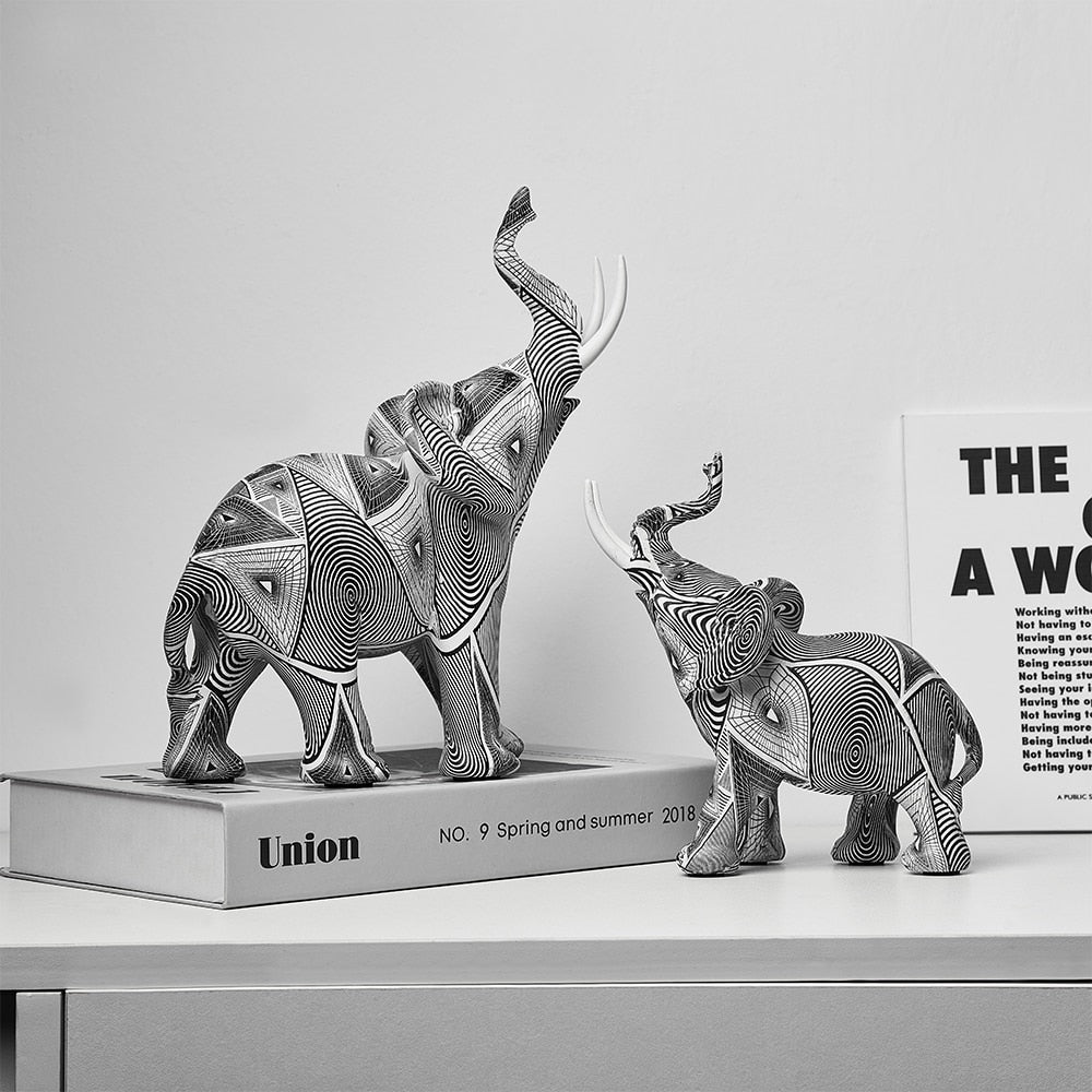 Abstract Elephant Figurines
