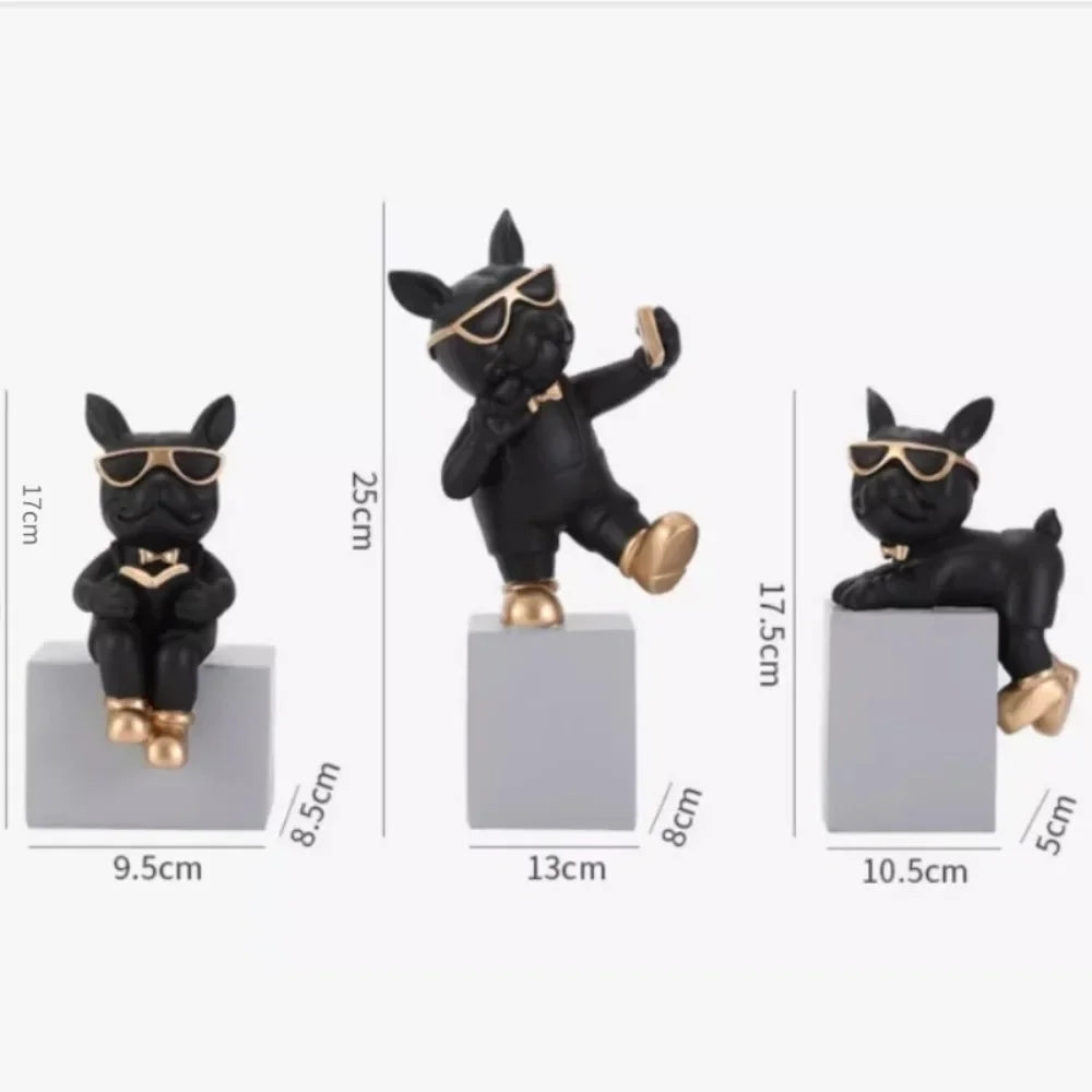 Bulldog Figurine Set