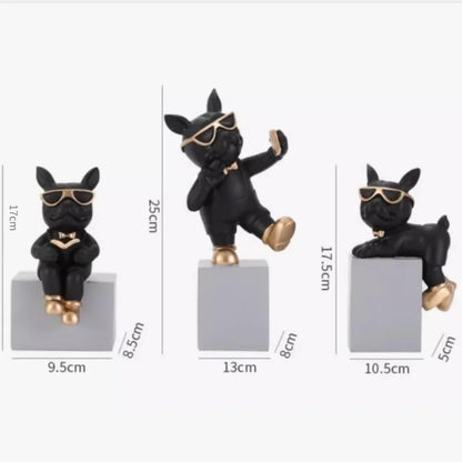 Bulldog Figurine Set