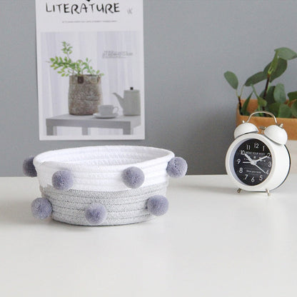 Rope and Pompom Organiser Basket