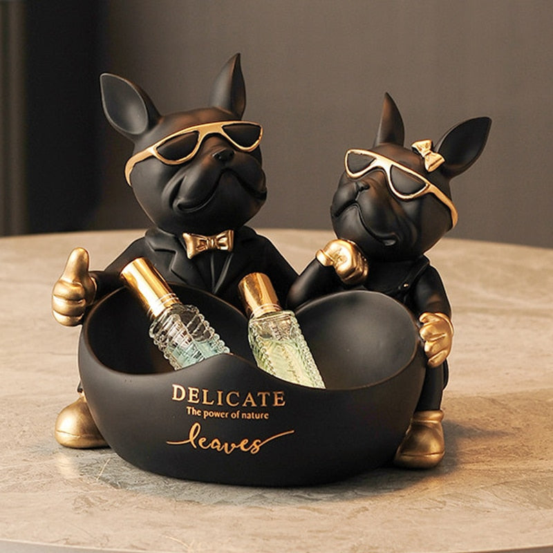 Limited Edition Bulldog Couple [Gift Wooden Stand]