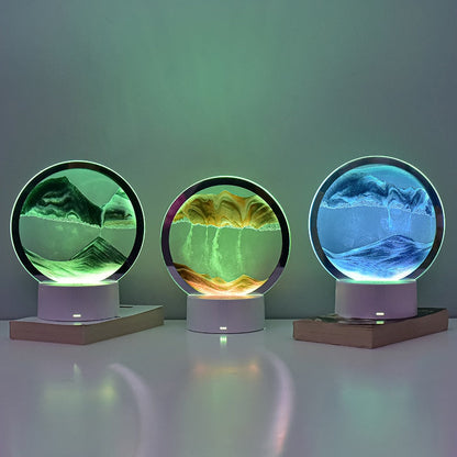 Creative 3D LED Sand Hourglass Lamp
