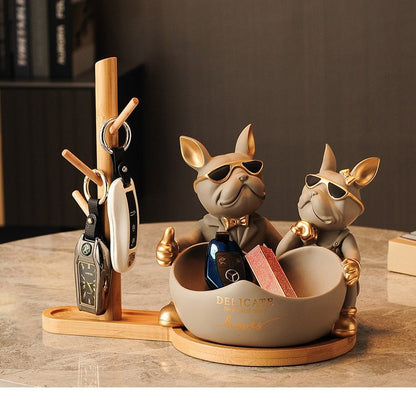 Limited Edition Bulldog Couple [Gift Wooden Stand]