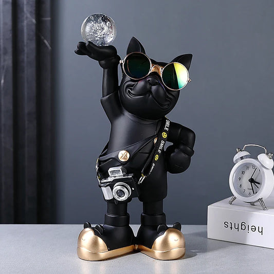 Bulldog Photographer Figurine