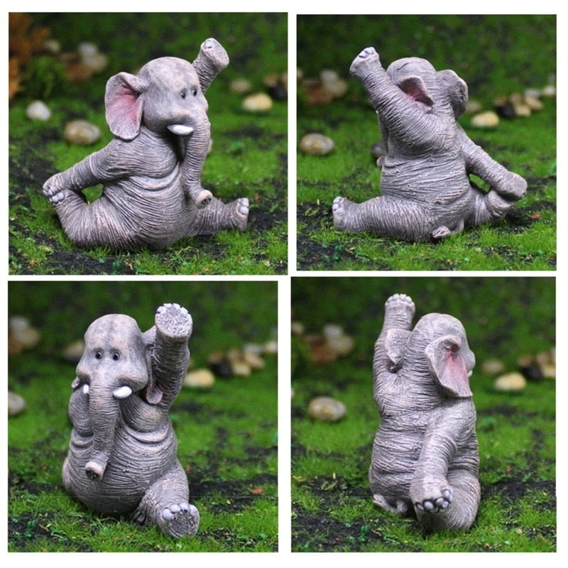 Yoga Elephant Family Figurines 3 pieces