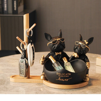 Limited Edition Bulldog Couple [Gift Wooden Stand]