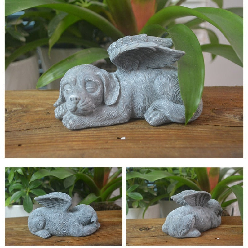 Angel Dog and Cat Figurine