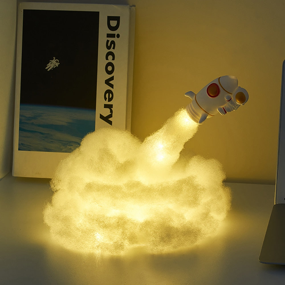 Astronaut Lamp on Rocket