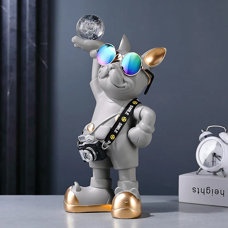 Bulldog Photographer Figurine