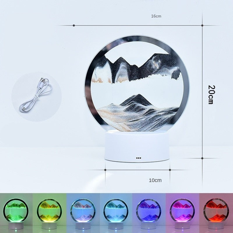 Creative 3D LED Sand Hourglass Lamp