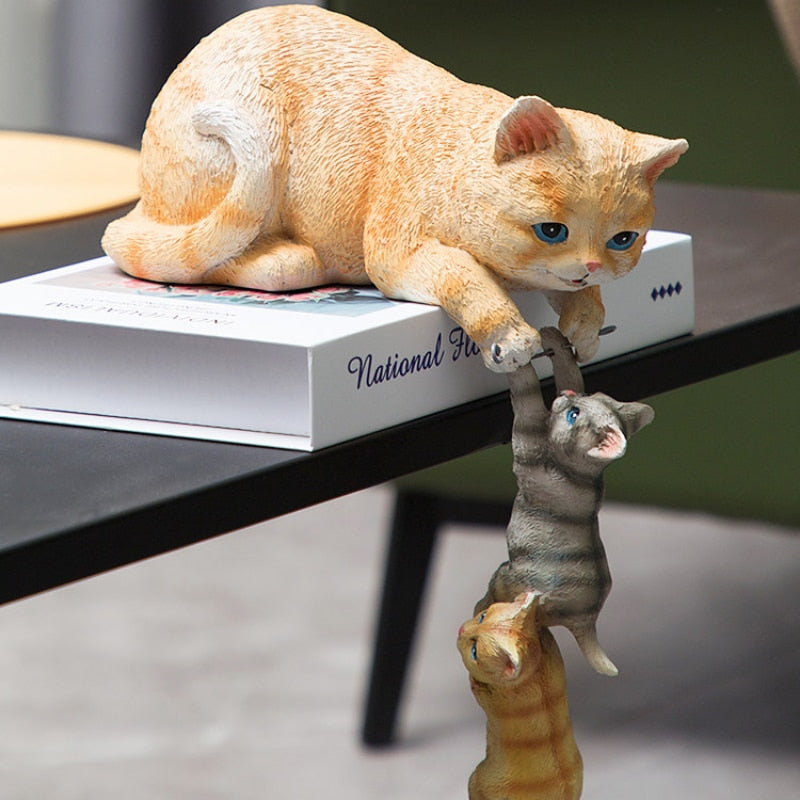 3-Piece Cat Family Figurines