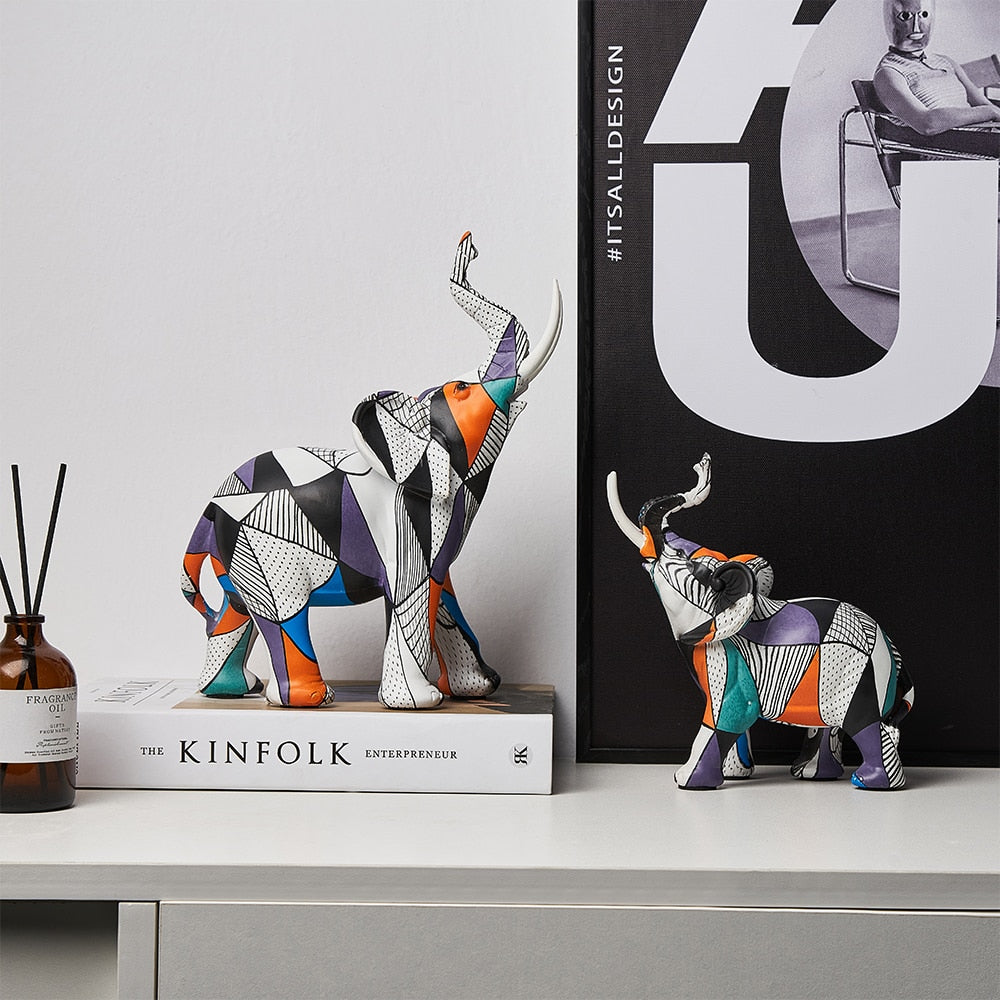 Abstract Elephant Figurines