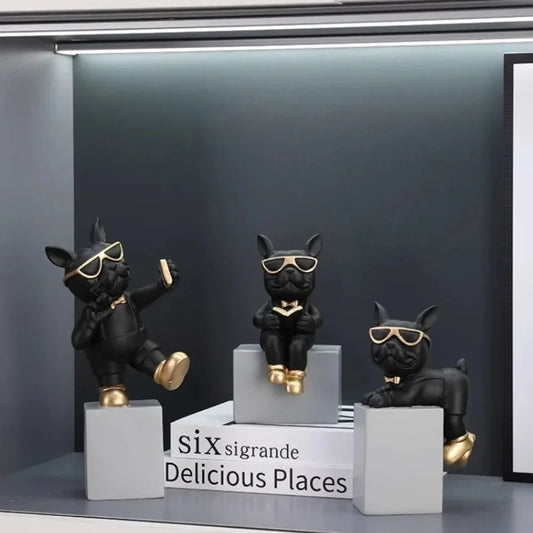 Bulldog Figurine Set