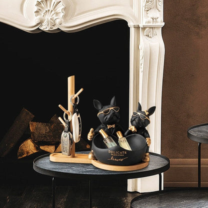 Limited Edition Bulldog Couple [Gift Wooden Stand]